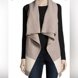 Joie Wool Cream and Tan Shawl or Vest